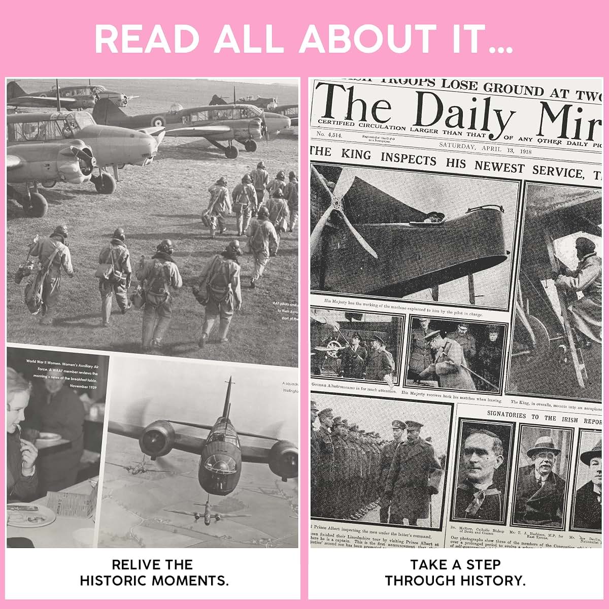 Signature Gifts RAF Personalized War Newspaper History Book (photo 4)