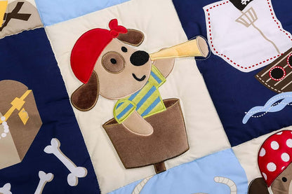 CribMATE Blue Bear Pirates Nursery Crib Comforter (photo 2)