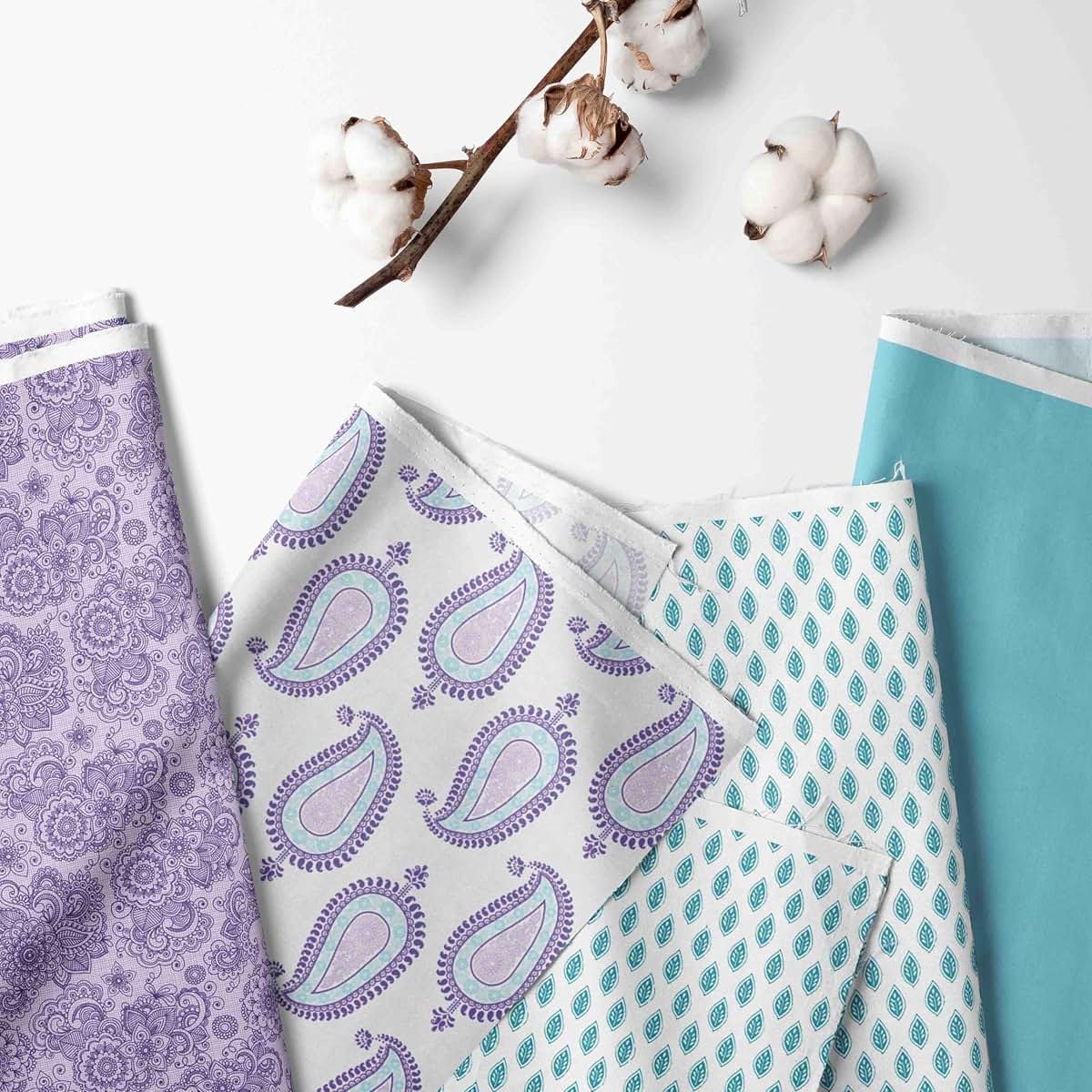 Bacati - Paisley Kids Storage (Laundary Hamper with Wooden Frame and Mesh Liner, Lilac/Purple/Aqua) (photo 2)