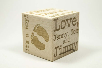 Little Wooden Wonders Personalized Wooden Baby Block 3 Inch (photo 4)