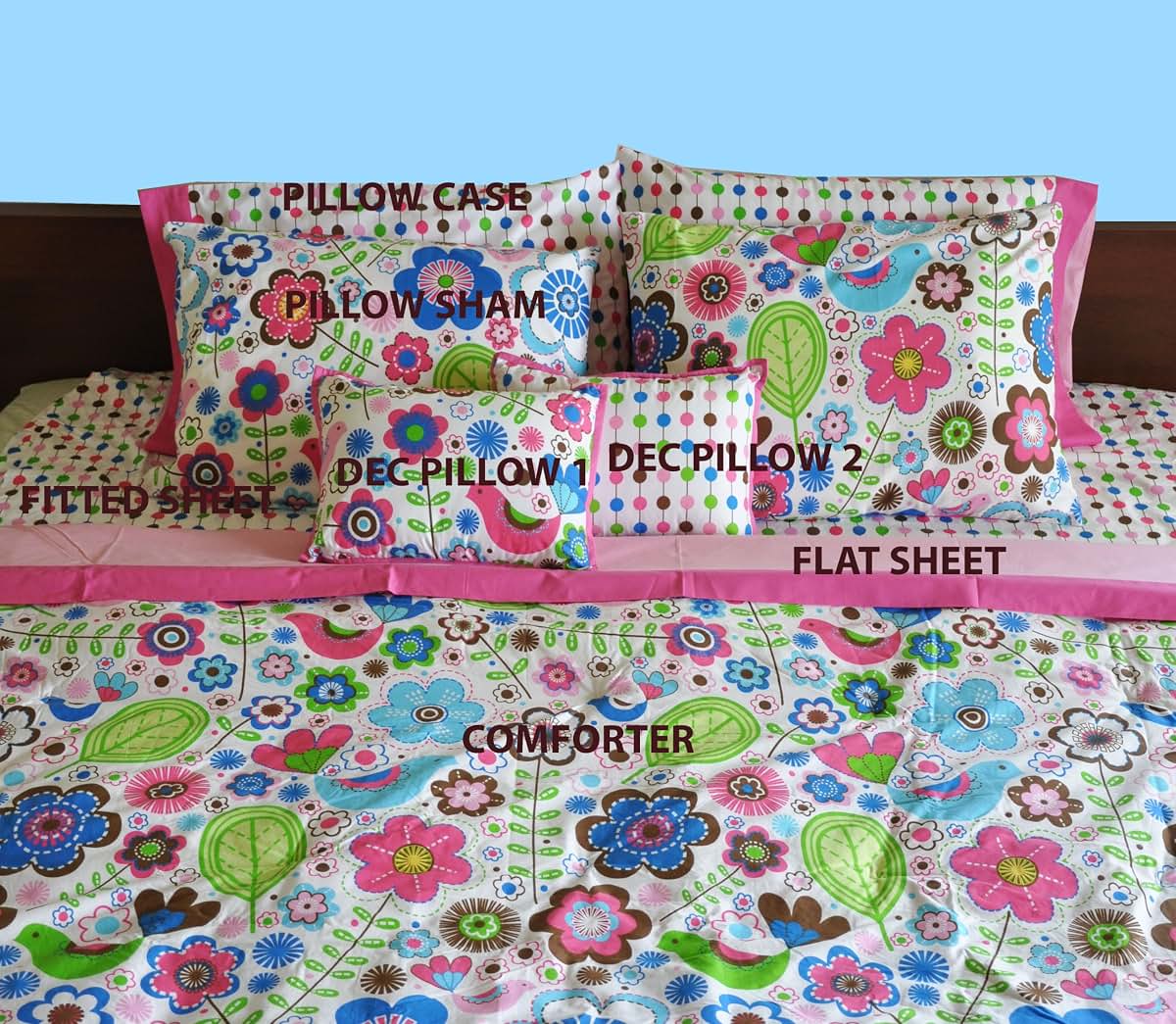 Bacati Botanical Sanctuary Pink Hamper With Removable Bag (photo 3)