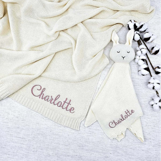 ZoikOm Custom Name Baby Blanket, Baby Gifts, Baby Blanket with Name, Embroidered Baby Blanket, Kids Blanket, Newborn