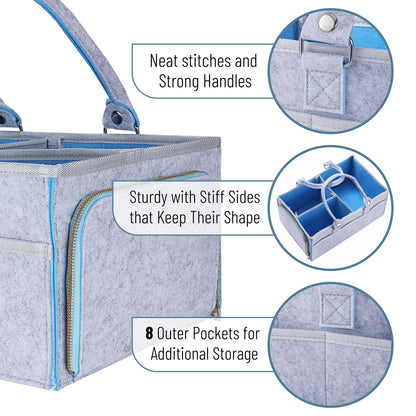 Mr. Pen Diaper Caddy Organizer Gray