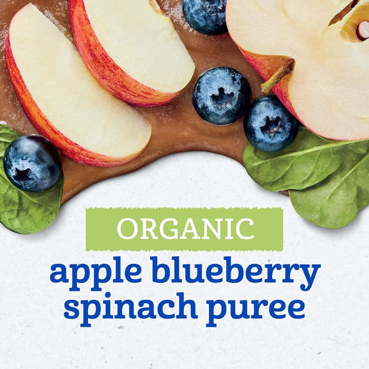 Gerber Stage 2 Organic Apple Blueberry Spinach Puree Pouch 12-Pack