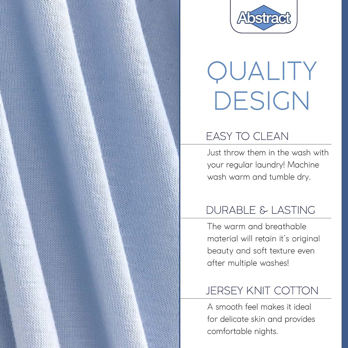 Abstract Baby Solid Jersey Knit Fitted Crib Sheet (28" x 52", Blue) (photo 4)