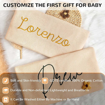 BabyOneStop Personalized Baby Blanket with Embroidered Name