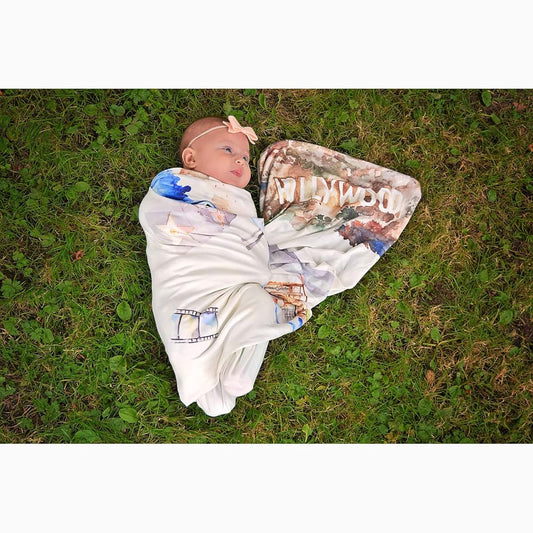 BabyOneStop Swaddling Wrap Blanket, Hollywood Landmark Collection Print
