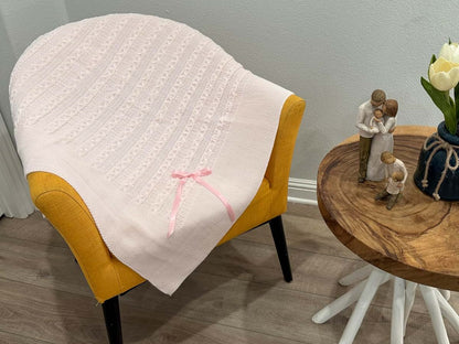 Creaciones Huerta Soft Knitted Receiving Baby Blanket for Boys and Girls Crib Nursery Swaddle Shower Gift - Made in (photo 2)