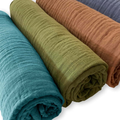 SwaddleDesigns Cotton Muslin Swaddle Blankets, Set of 4, 46x46 in, Wind & River