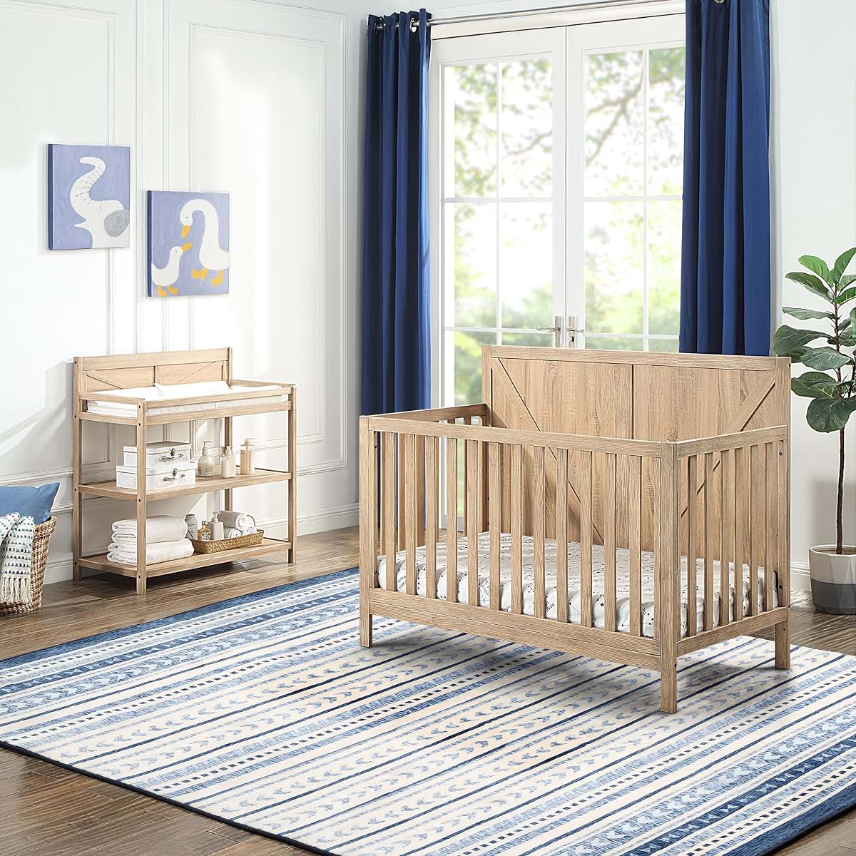 Suite Bebe Barnside 4-in-1 Convertible Baby Crib in Beached Oak