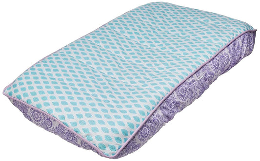 Bacati Paisley Floral Quilted Changing Pad Cover Lilac Purple Aqua Leaves
