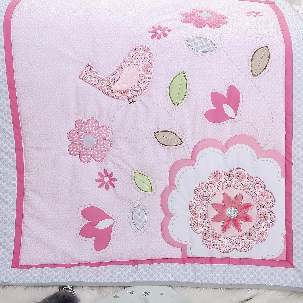 Sparktacular Chirpy The Bird 3pc Cotton Crib Bedding Set (photo 2)