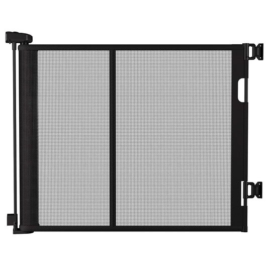 Colbabe 120 Inch Extra Wide Retractable Baby Gate, 34 Inch Tall Mesh Safety Barrier for Hallways and Stairs, Black