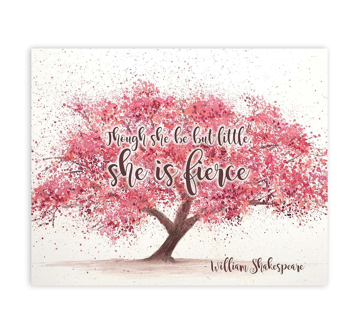 BabyOneStop Woodland Nursery Shakespeare Though She Be But Little She Is Fierce Wall Art