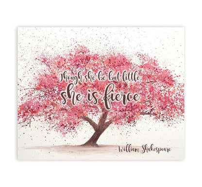 BabyOneStop Woodland Nursery Shakespeare Though She Be But Little She Is Fierce Wall Art