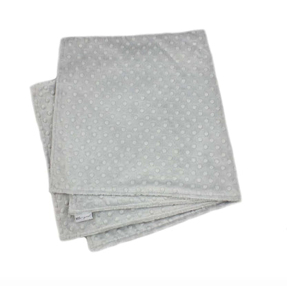 MEG ORIGINAL Double-Sided Silver Gray Minky Dot Baby Blanket (photo 2)