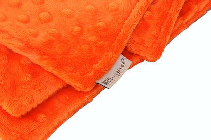 Meg Original Baby Blanket, Double-Sided Orange Minky Dot