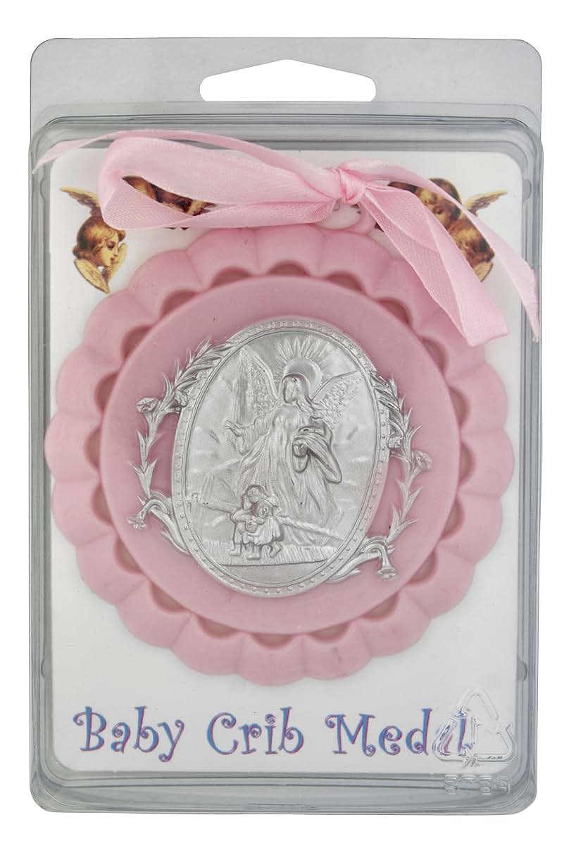William J. Hirten Guardian Angel Crib Medal (Pink) (photo 2)