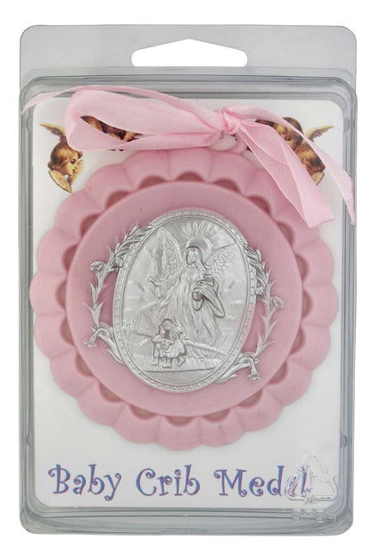 William J. Hirten Guardian Angel Crib Medal (Pink) (photo 2)