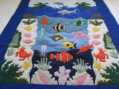 Hawaiian Quilt Shop Under The Sea Baby Blanket