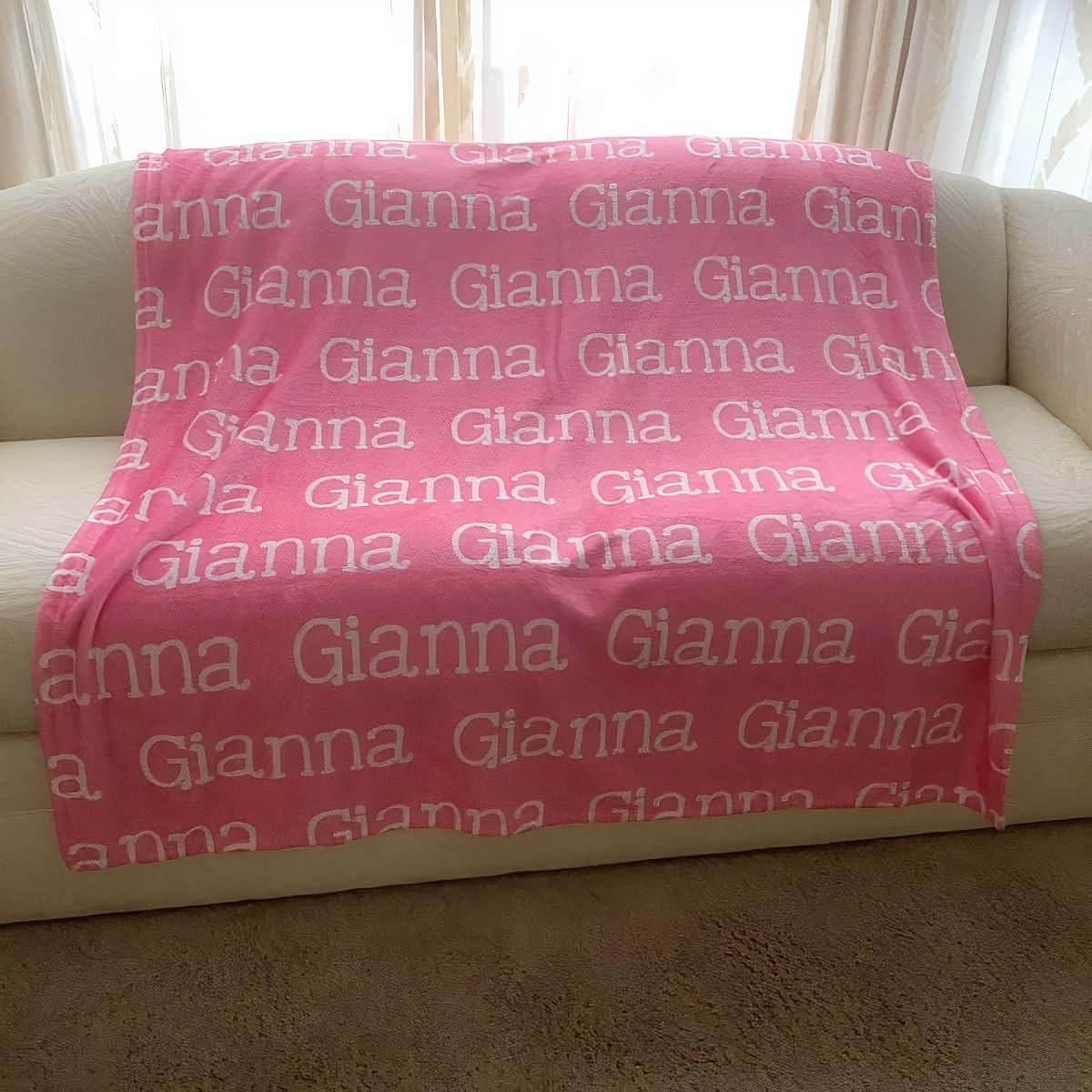 OMG SHIRTS Personalized Baby Kids Blanket with Name, Customized Baby Gift Girls Blanket, Customized Swaddle Blanket (photo 3)