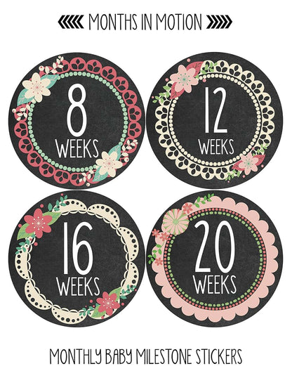 Months In Motion Weekly Pregnancy Belly Growth Stickers - 12 Piece Set (photo 2)