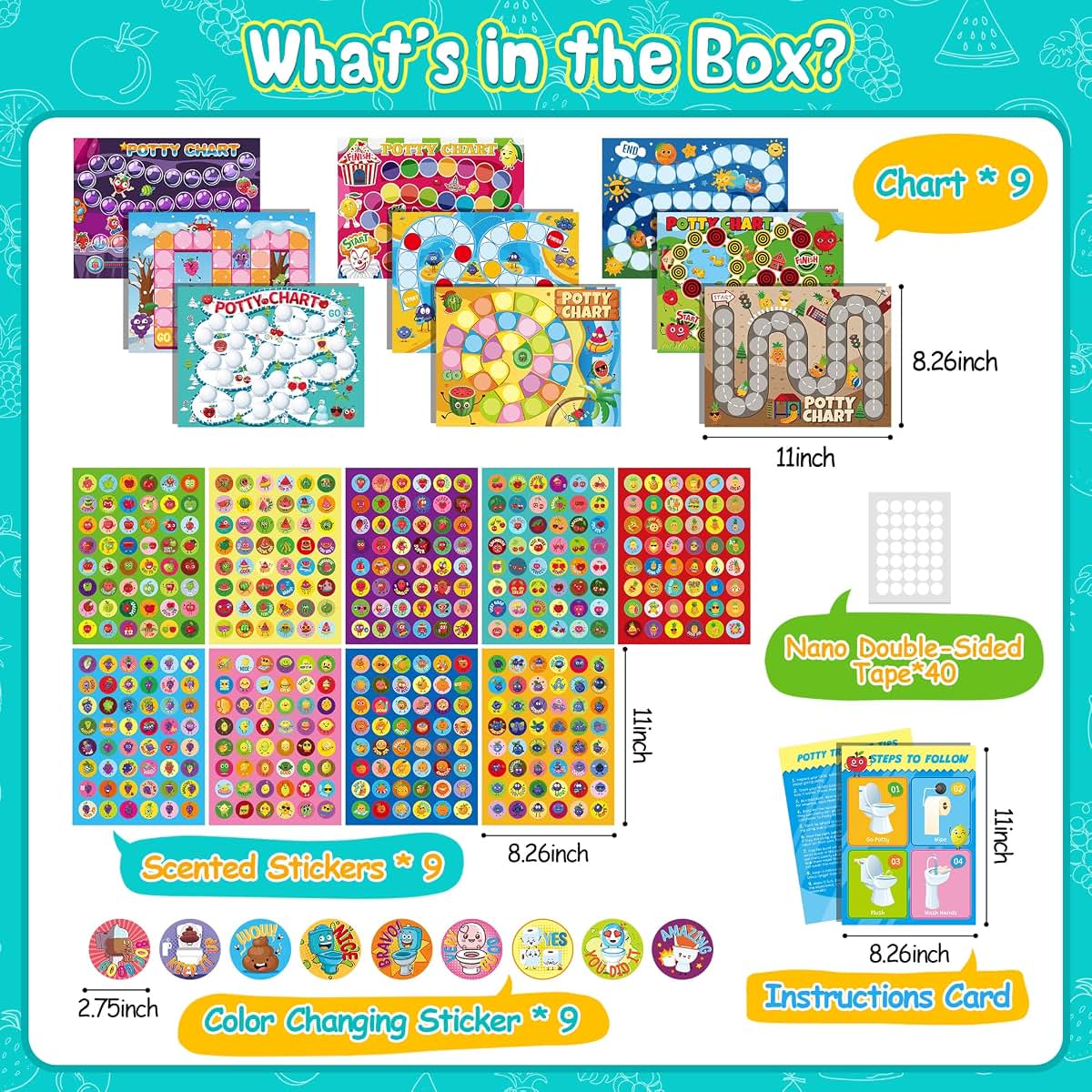 Horiechaly Potty Training Chart Set With Scented Stickers (photo 2)