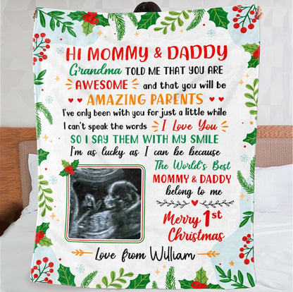 46Custom Personalized Blanket for Mommy Daddy from Baby Bump Grandma New Parents Gifts Grandma Told Me That You are