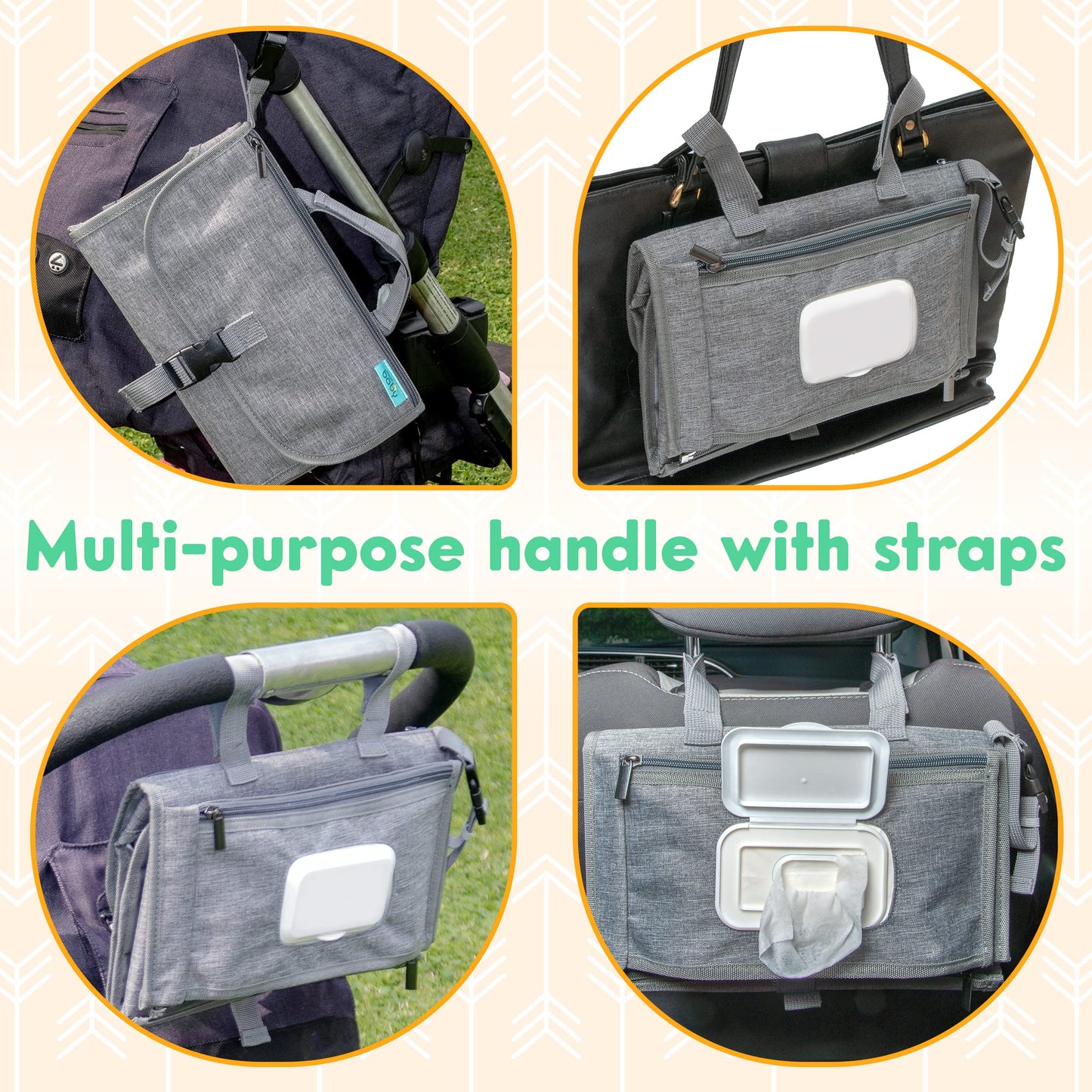 Kopi Baby Portable Diaper Changing Pad with Wipes Pocket