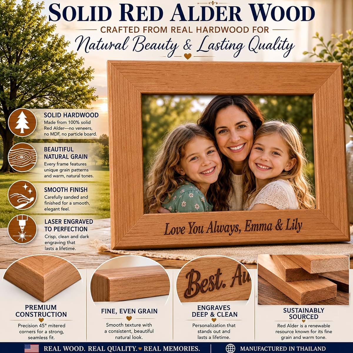 CustomGiftsNow When a Baby is Born so are Parents - Laser Engraved Natural Alder Wood Hanging/Tabletop Picture Memory (photo 3)
