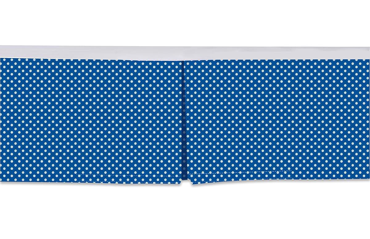 Bacati - Mix N Match Pin Dots Crib/Toddler Bed Skirt Dust Ruffle (Blue) (photo 4)