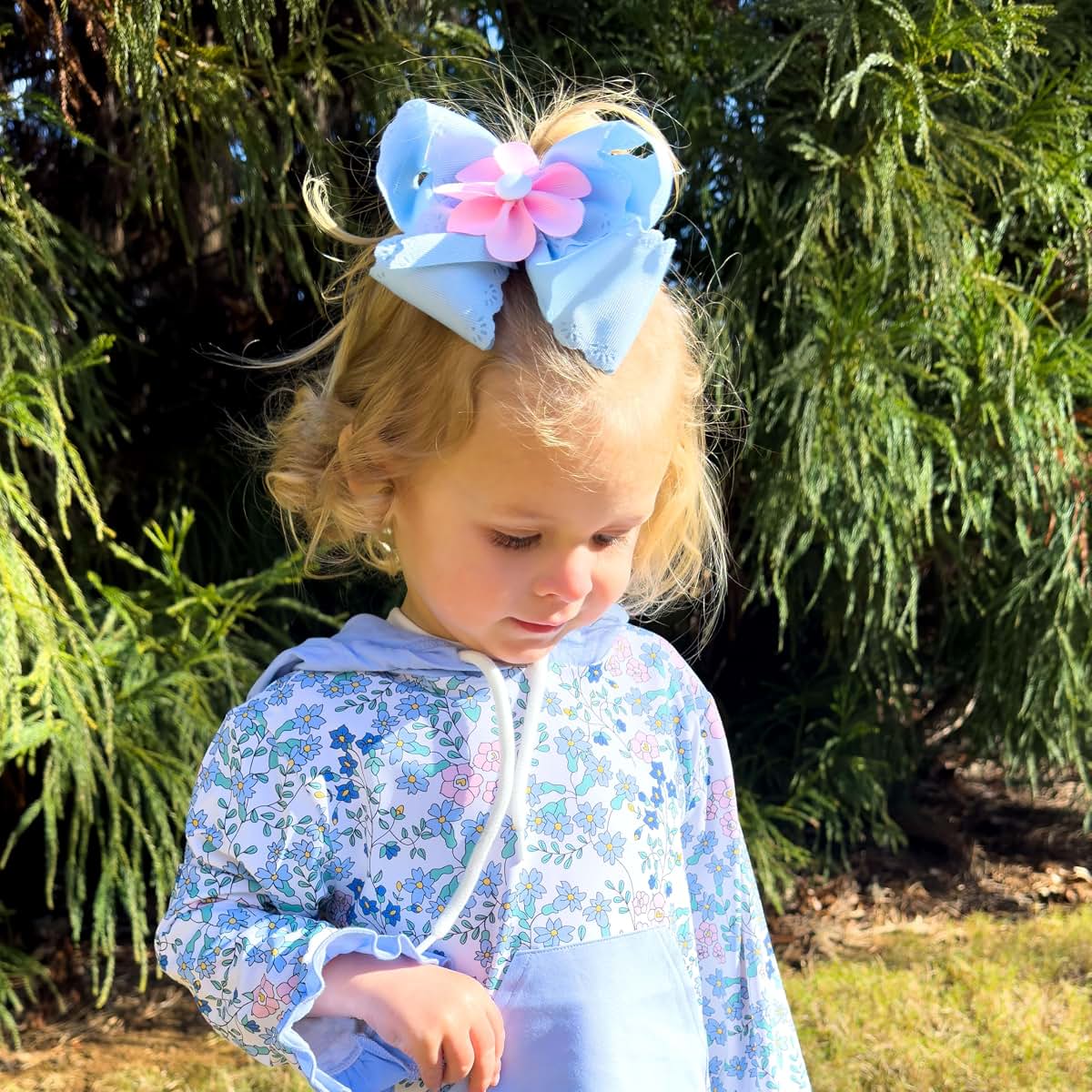 Wee Ones Girls Grosgrain Petal Flower Hair Clip