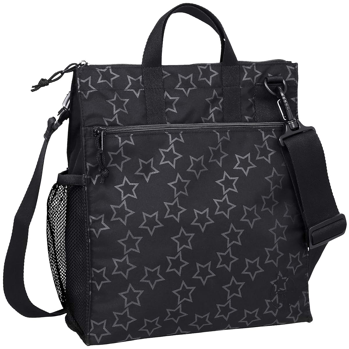 Lassig Casual Buggy Diaper Bag Reflective Star Black with Stroller Hooks