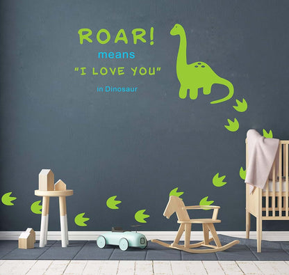 BabyOneStop Dinosaur Roar Means I Love You Wall Decal With Footprints
