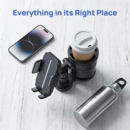 Honghauth 3-in-1 Universal Stroller Cup Holder, 360° Rotatable Phone Holder with Adjustable Single/Double Cup, Fits (photo 3)