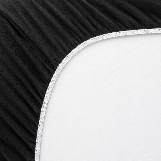SheetWorld Fitted Oval Crib Sheet For Stokke Sleepi, Cotton Jersey, Black