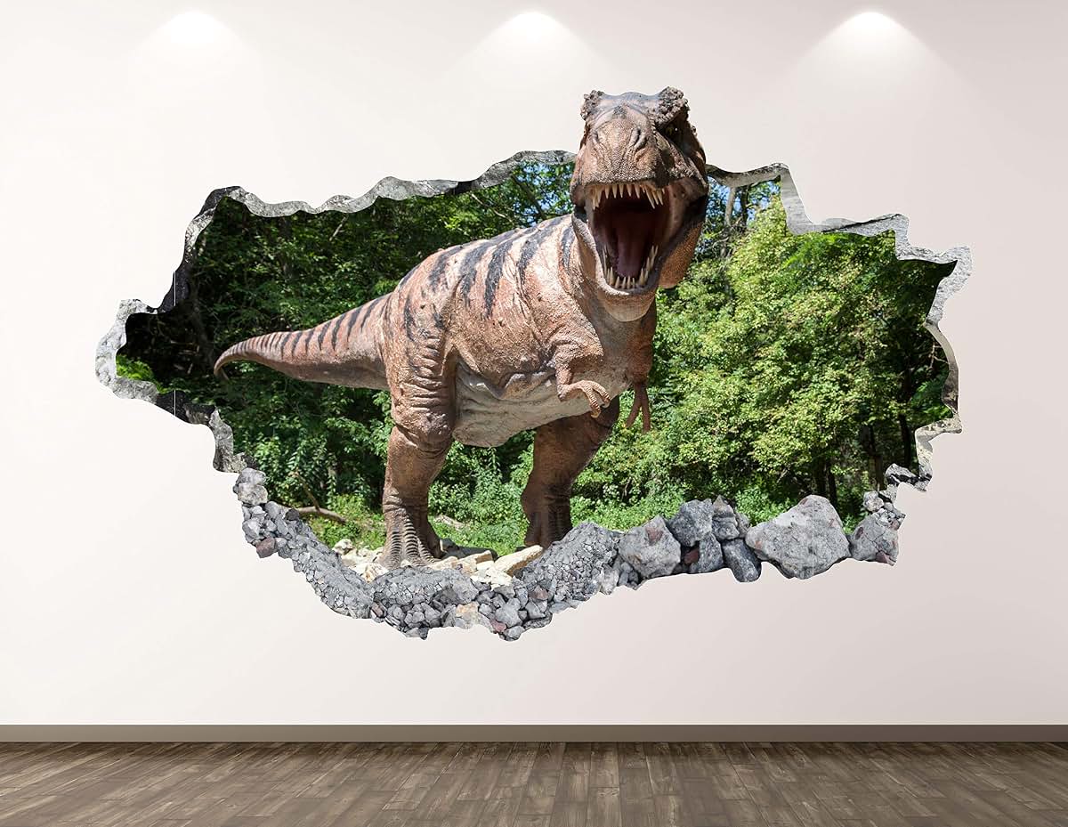 West Mountain Dinosaur Tyrannosaurus Wall Decal for Kids Room