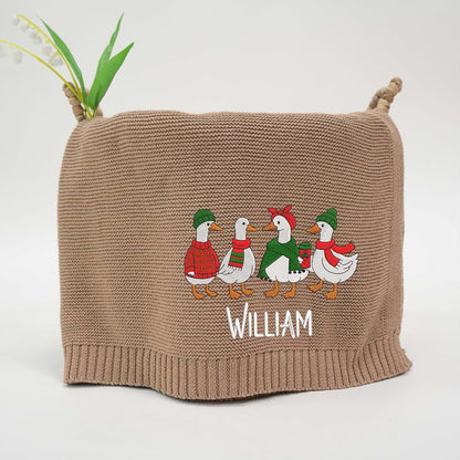 SWaddle AN Personalized Custom Embroidered Name Knit Baby Blanket (photo 2)