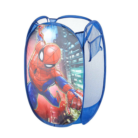 Marvel Spider-Man Pop-Up Kids Hamper, Collapsible Laundry Basket with Carry Handles, Blue
