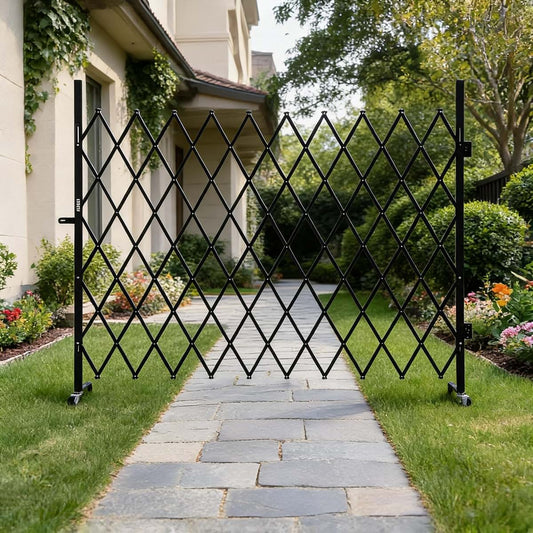 Hetoy Industrial Expandable Metal Barricade Portable Safety Barrier Gate