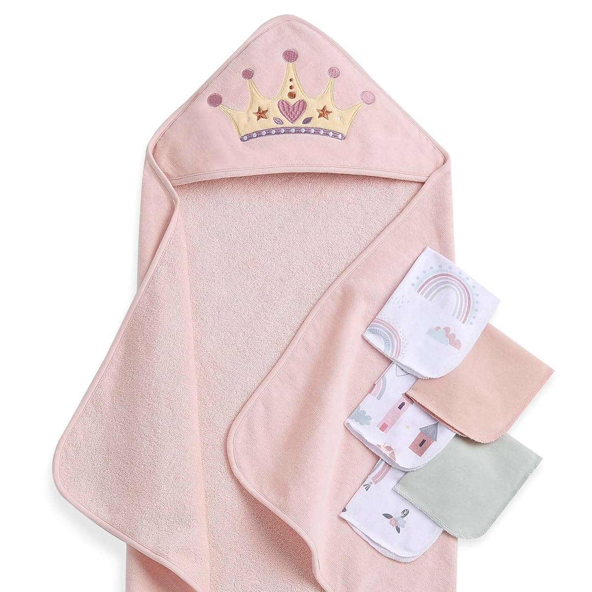 Evolur Enchanted Dreams 6 Pc Baby Gift Set With Hooded Towel