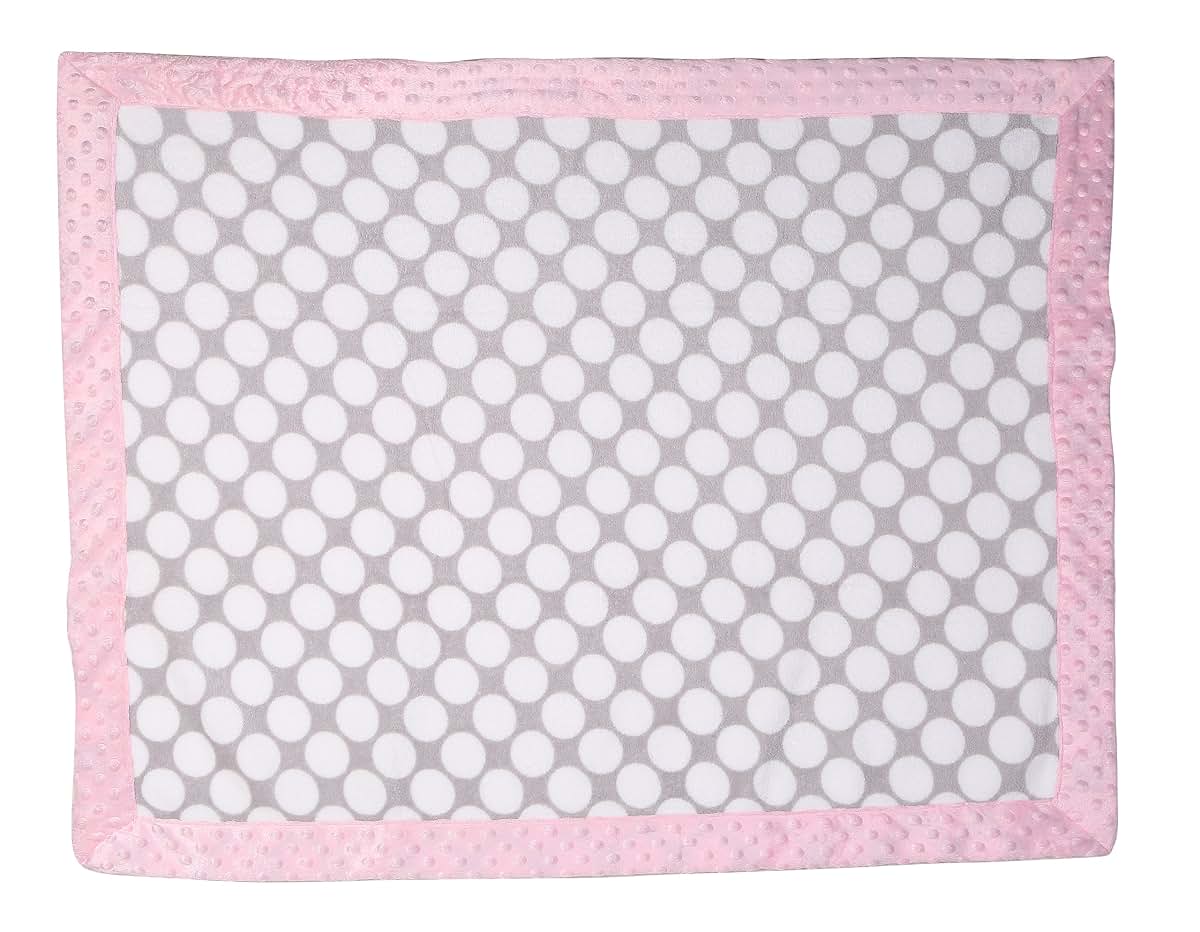 Bacati Elephants Pink and Grey Blanket (photo 2)