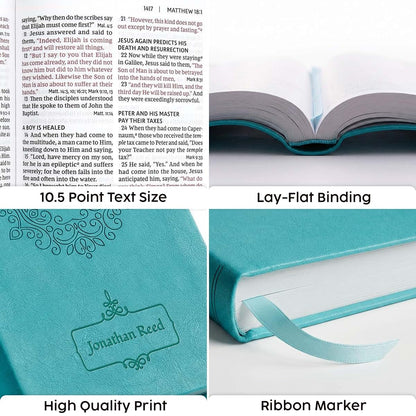Printualist Personalized NKJV Value Thinline Large Print Bible, Turquoise (photo 3)