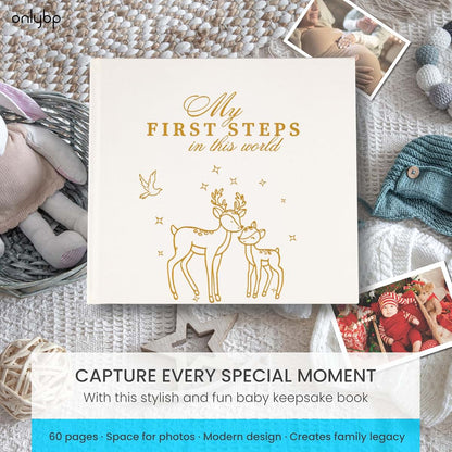 OnlyBP® Baby Memory Book – Keepsake Baby Book from Pregnancy to 5 Years - 60+ Pages for Photos, Milestones & First (photo 2)