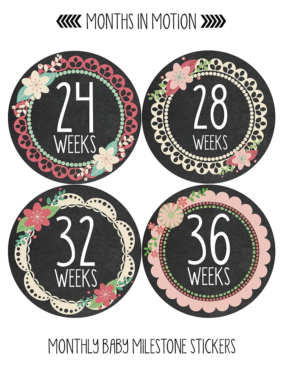 Months In Motion Weekly Pregnancy Belly Growth Stickers - 12 Piece Set (photo 3)