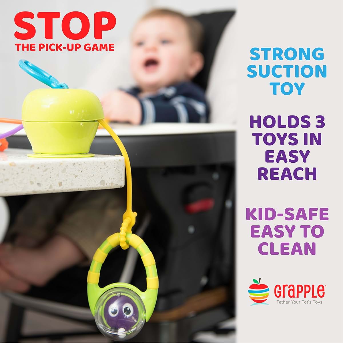 Grapple Suction Toy Holder for High Chair and Stroller (photo 2)