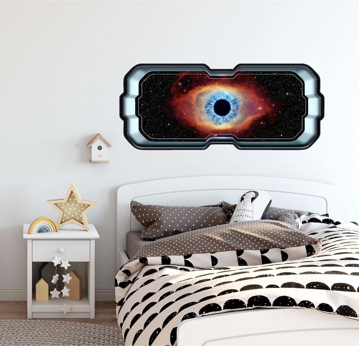 Stickit Graphix 36" SpaceScape Cats Eye Nebula 3D Window Fabric Vinyl Wall Decal Science Outer Space Boys Astronaut