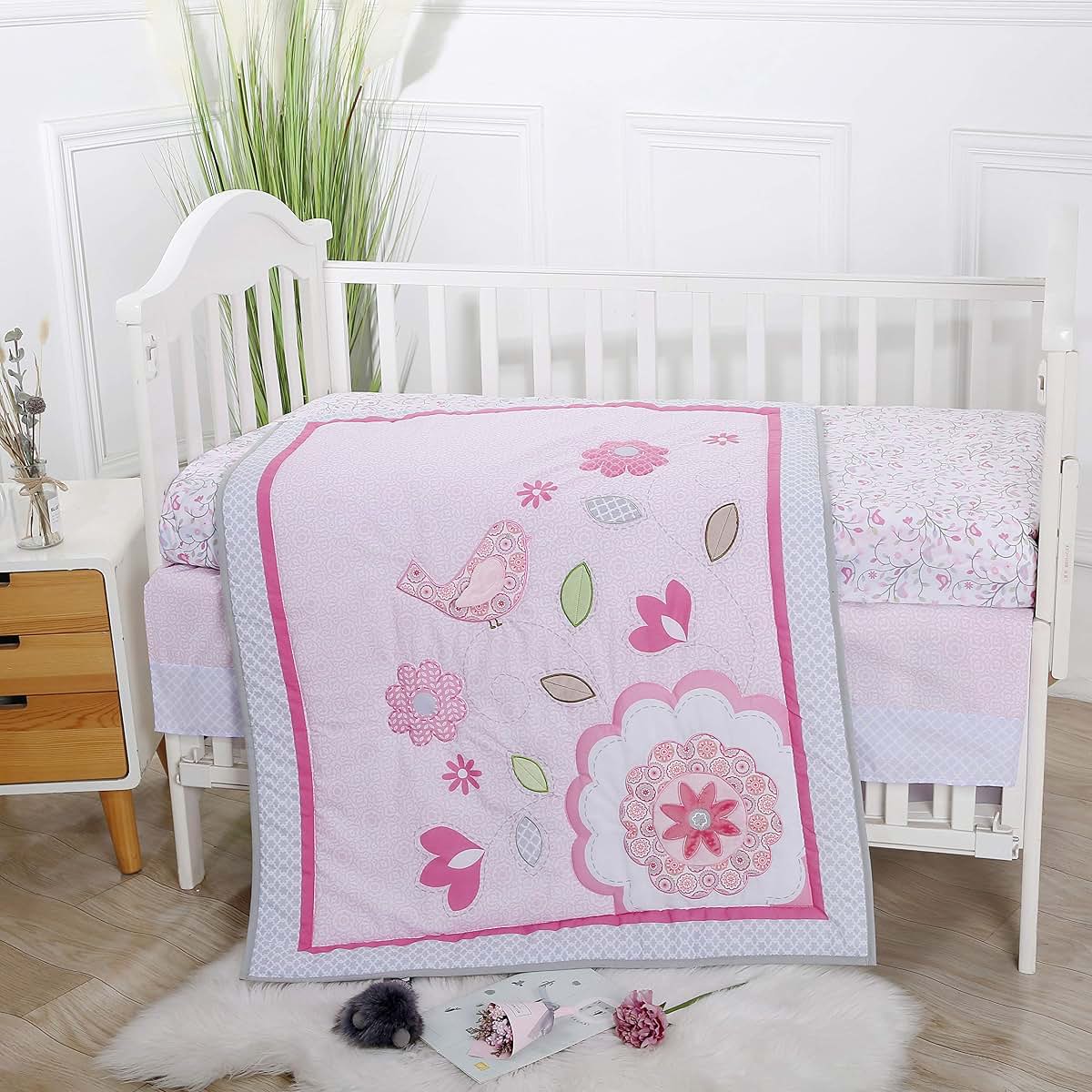 Sparktacular Chirpy The Bird 3pc Cotton Crib Bedding Set