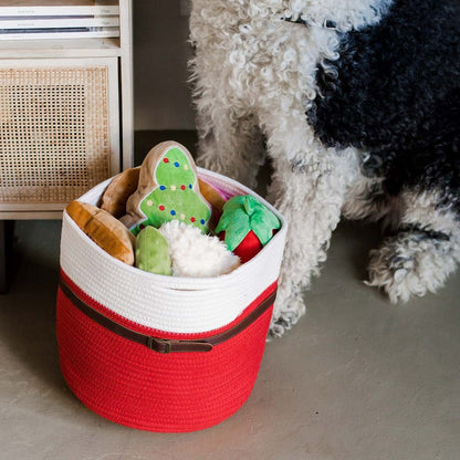 Midlee Santa Rope Basket for Festive Storage and Decor