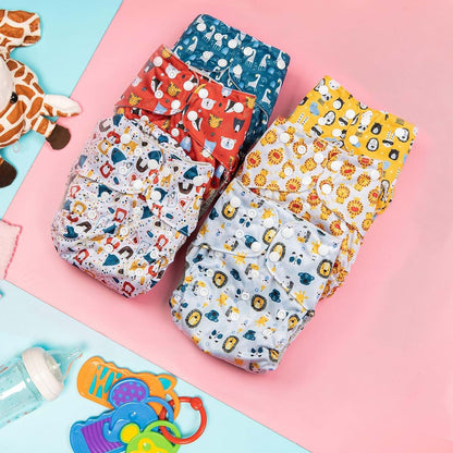 Simple Being Reusable Cloth Diapers, Double Gusset, One Size Adjustable, Washable Soft Absorbent, Waterproof Cover (photo 2)